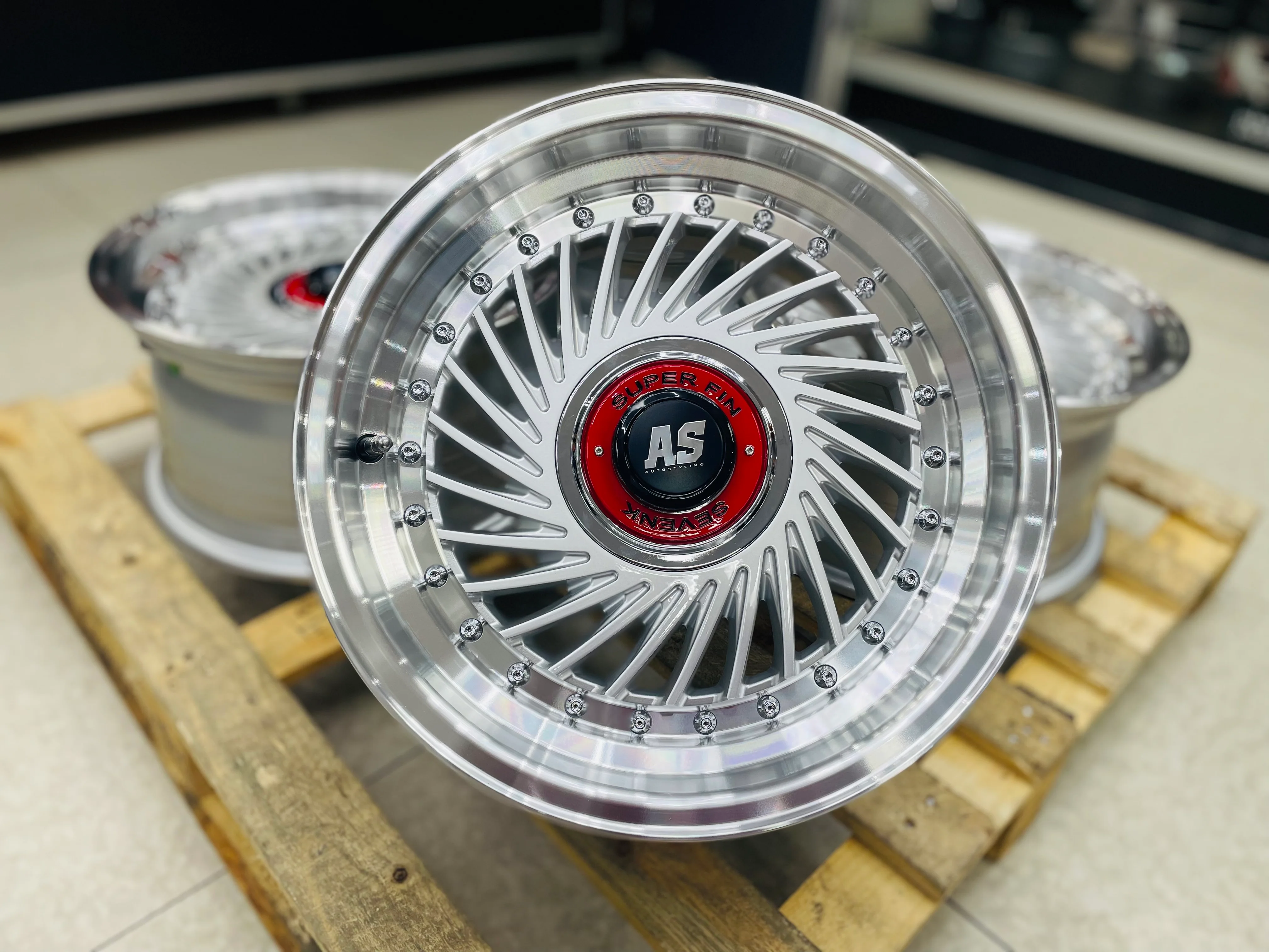 15” AS- SUPERFIN SILVER 4/100 4/108 wheels - Image 5