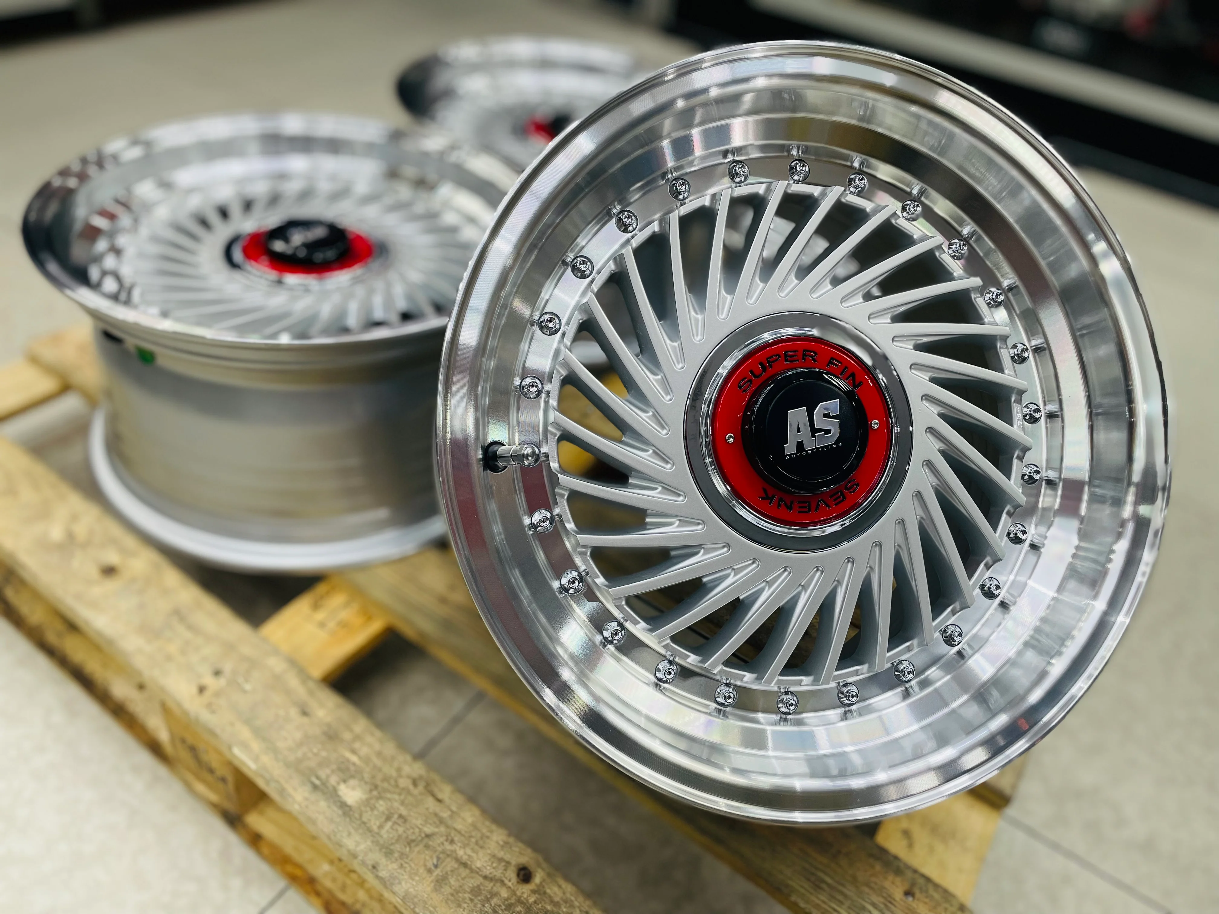 15” AS- SUPERFIN SILVER 4/100 4/108 wheels - Image 6