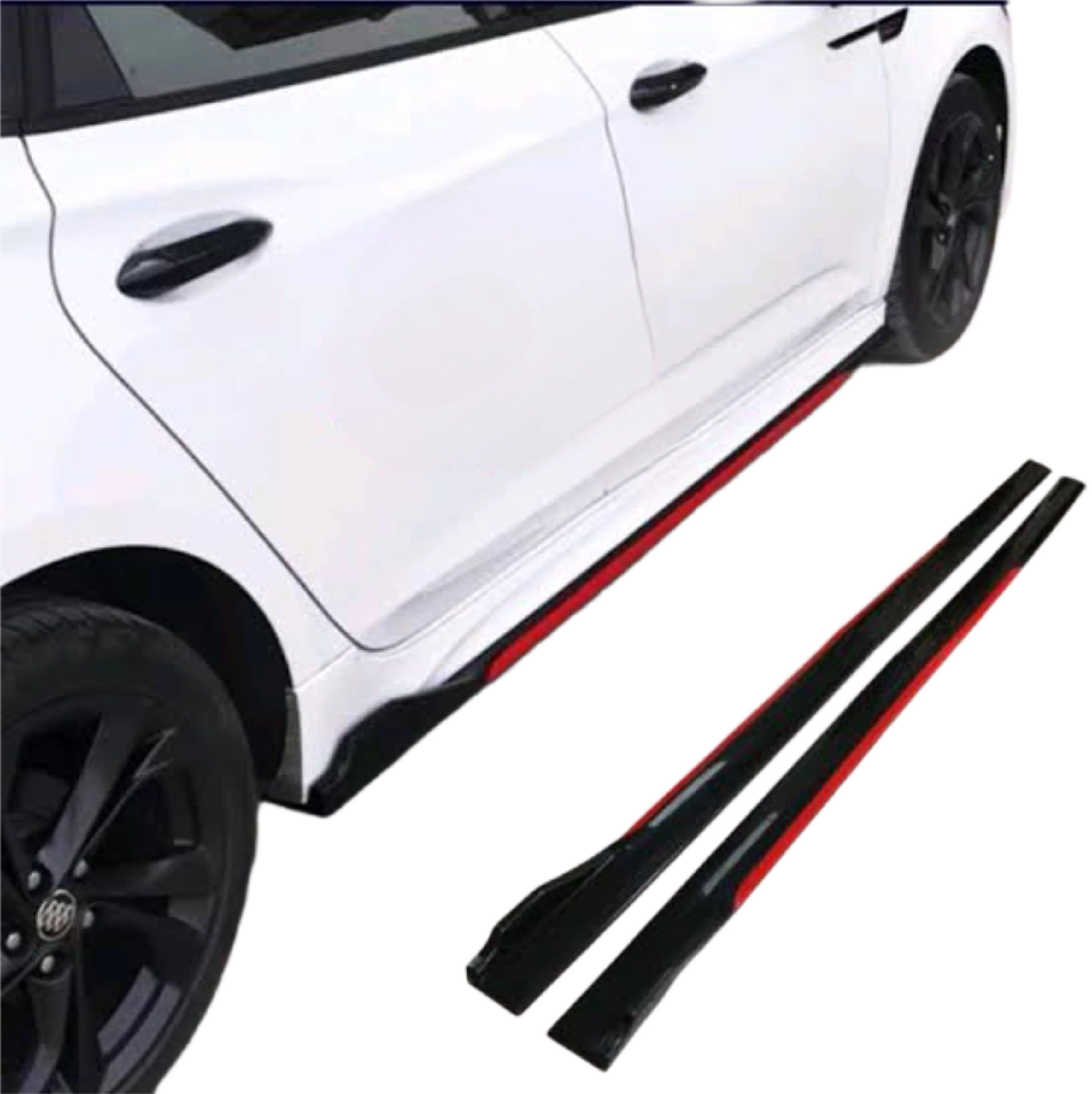 UNIVERSAL GLOSS BLACK/RED SIDE SKIRT EXTENSIONS TYPE B - Image 5