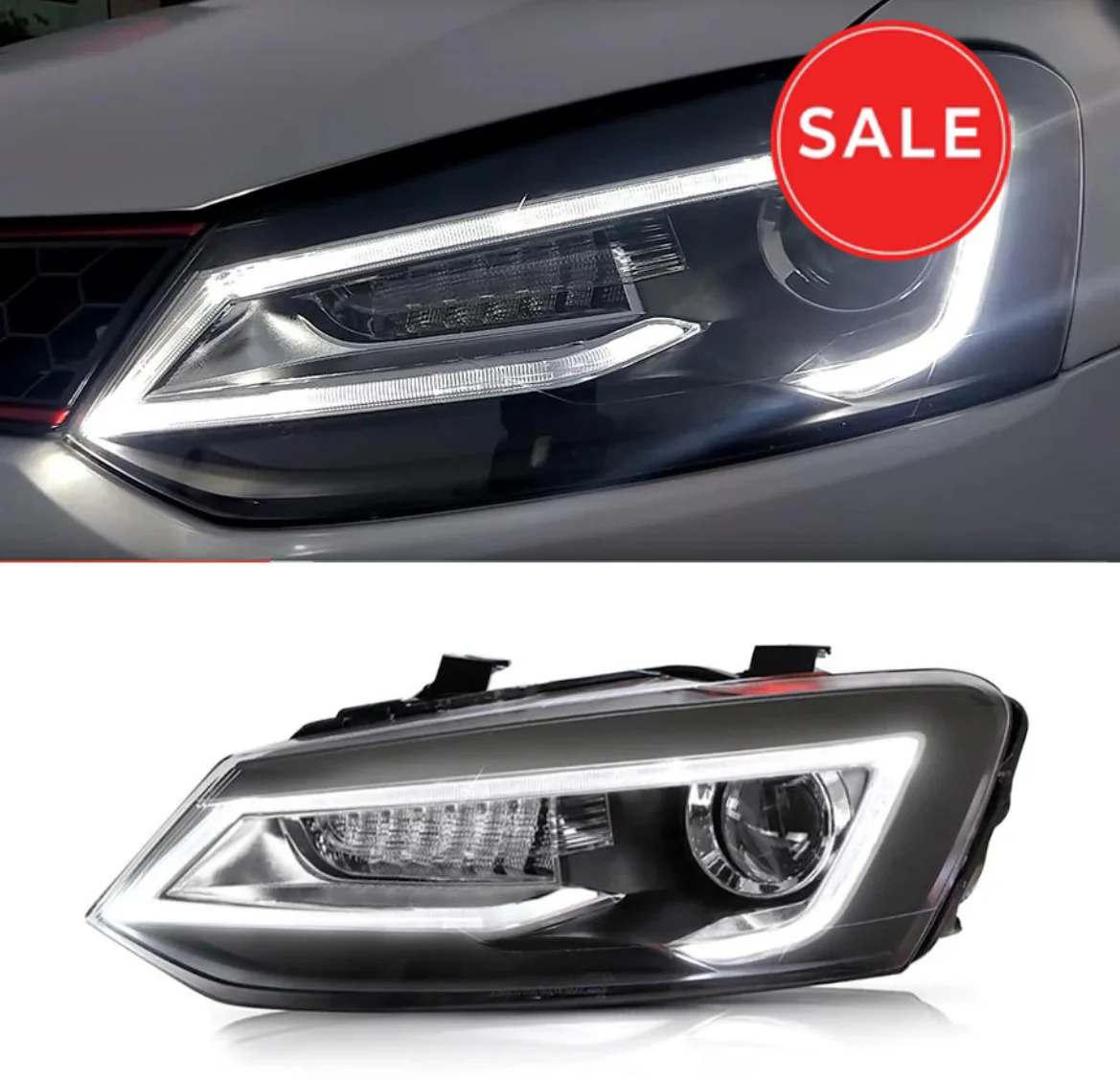 VLAND VW POLO 6 TUBE LED HEADLIGHT - Image 5